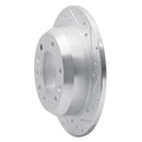 R1 06-14 Hyundai Entourage Rear Right Drilled & Slotted Silver Brake Rotor