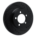 R1 67-67 Ford Galaxie Front Right Drilled & Slotted Black Brake Rotor