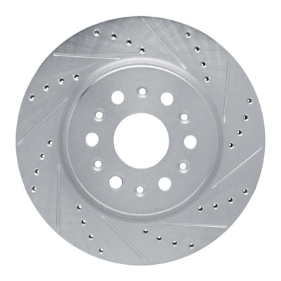 R1 17-25 Buick Enclave Rear Right Drilled & Slotted Silver Brake Rotor