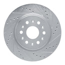 R1 17-25 Buick Enclave Rear Drilled & Slotted Silver Brake Rotor Set