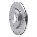 R1 02-02 Kia SEDONA Front Right Drilled & Slotted Silver Brake Rotor