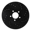 R1 00-06 Ford Thunderbird Front Left Drilled & Slotted Black Brake Rotor