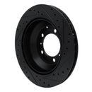 R1 -23 Porsche Cayenne Rear Left Drilled & Slotted Black Brake Rotor
