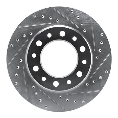 R1 76-89 Toyota Land Cruiser Front Right Drilled & Slotted Silver Brake Rotor