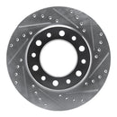 R1 76-89 Toyota Land Cruiser Front Right Drilled & Slotted Silver Brake Rotor