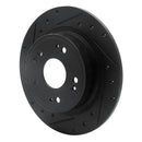 R1 05-17 Honda Accord Rear Left Drilled & Slotted Black Brake Rotor