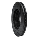 R1 09-14 Acura TL Front Drilled & Slotted Black Brake Rotor Set