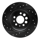 R1 74-95 Volvo 244 Rear Right Drilled & Slotted Black Brake Rotor