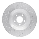 R1 05-11 Audi A6 Quattro Front Right Drilled & Slotted Silver Brake Rotor