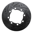 R1 88-00 Chevrolet K2500 Front Left Drilled & Slotted Black Brake Rotor