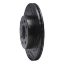 R1 88-91 Honda Accord Sedan Front Right Drilled & Slotted Black Brake Rotor