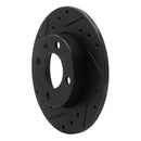 R1 86-93 Volkswagen Passat (USA/Canada) Rear Left Drilled & Slotted Black Brake Rotor