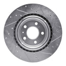 R1 08-25 Audi A4 Quattro Rear Drilled & Slotted Silver Brake Rotor Set