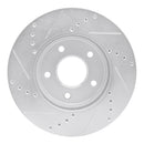R1 11-25 Chevrolet City Express Front Right Drilled & Slotted Silver Brake Rotor