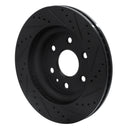 R1 07-17 Buick Enclave Front Left Drilled & Slotted Black Brake Rotor