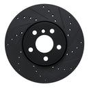 R1 16-24 Mini Cooper (Excl Clubman) Front Right Drilled & Slotted Black Brake Rotor