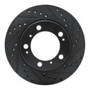 R1 97-04 Porsche Boxster Rear Right Drilled & Slotted Black Brake Rotor