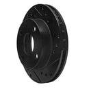 R1 81-94 Ford TEMPO Front Right Drilled & Slotted Black Brake Rotor