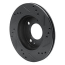 R1 14-15 Mitsubishi Mirage Front Left Drilled & Slotted Black Brake Rotor