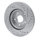 R1 12-16 Honda CR-V Front Drilled & Slotted Silver Brake Rotor Set