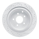 R1 03-24 Infiniti Jx35 Rear Left Drilled & Slotted Geo-Carbon Rotor