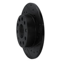 R1 05-13 Audi A3 Rear Right Drilled & Slotted Black Brake Rotor