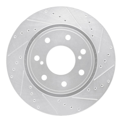 R1 10-14 Ford F-150 4WD Front Right Drilled & Slotted Silver Brake Rotor