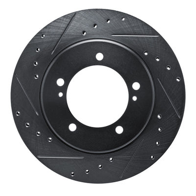 R1 99-08 Chevrolet Tracker Front Left Drilled & Slotted Black Brake Rotor