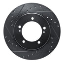 R1 99-08 Chevrolet Tracker Front Left Drilled & Slotted Black Brake Rotor