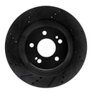R1 15-21 Mercedes-Benz S560 Rear Left Drilled & Slotted Black Brake Rotor