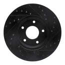 R1 97-03 Jaguar XJR Front Left Drilled & Slotted Black Brake Rotor