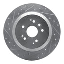 R1 14-16 Acura MDX Rear Left Drilled & Slotted Silver Brake Rotor