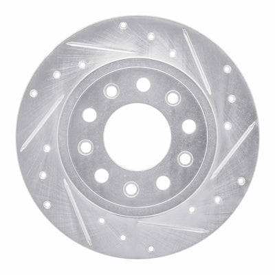R1 13-16 Dodge DART Rear Right Drilled & Slotted Silver Brake Rotor