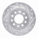 R1 13-16 Dodge DART Rear Right Drilled & Slotted Silver Brake Rotor