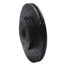 R1 05-23 Chrysler 300 Front Left Drilled & Slotted Black Brake Rotor