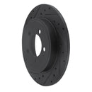 R1 02-10 Ford Explorer Rear Left Drilled & Slotted Black Brake Rotor