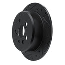 R1 86-93 Lexus ES250 Rear Left Drilled & Slotted Black Brake Rotor