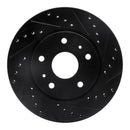 R1 07-19 Suzuki SX4 S-Cross (Mexico) Front Right Drilled & Slotted Black Brake Rotor