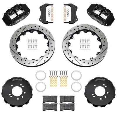 Wilwood 89-98 Nissan 240SX/89-94 Skyline/90-96 300ZX Superlite 6R Fr BBK w/ 12.88in D/S Rotors - Blk