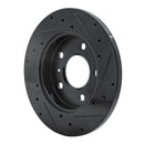 R1 04-16 Buick Allure Rear Right Drilled & Slotted Black Brake Rotor