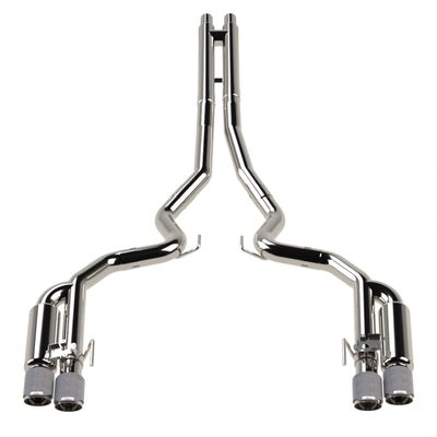 Kooks 18-24 Ford Mustang GT 5.0 3in. Valved Shotgun Cat-Back Exhaust - Carbon Tips