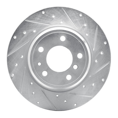 R1 91-01 BMW 850I Rear Right Drilled & Slotted Silver Brake Rotor