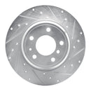 R1 91-01 BMW 850I Rear Right Drilled & Slotted Silver Brake Rotor