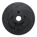 R1 70-72 Dodge Challenger Front Left Drilled & Slotted Black Brake Rotor