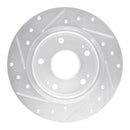 R1 16-25 Honda Insight Rear Drilled & Slotted Silver Brake Rotor Set