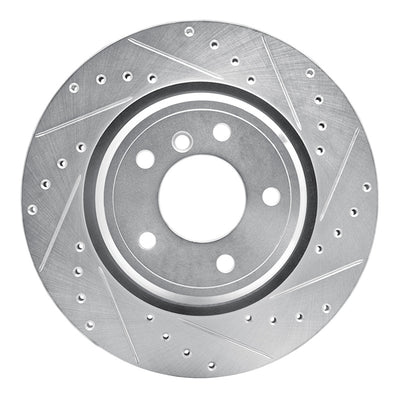 R1 95-03 BMW 750IL Rear Right Drilled & Slotted Silver Brake Rotor