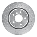 R1 95-03 BMW 750IL Rear Right Drilled & Slotted Silver Brake Rotor