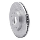 R1 03-05 Kia SEDONA Front Right Drilled & Slotted Silver Brake Rotor
