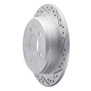 R1 93-98 Jeep Grand Cherokee Rear Right Drilled & Slotted Geo-Carbon Rotor