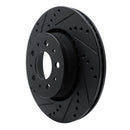 R1 82-92 Volvo 940 Front Left Drilled & Slotted Black Brake Rotor